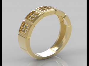 square micropave ring 3D Print Model