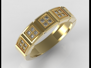 square micropave ring 3D Print Model
