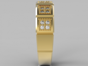 square micropave ring 3D Print Model
