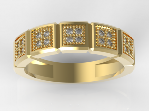 square micropave ring 3D Print Model