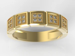square micropave ring 3D Print Model
