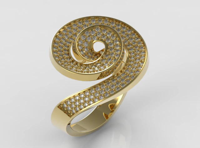 espiral ring 3D Print Model .c4d .max .obj .3ds .fbx .stl .blend 