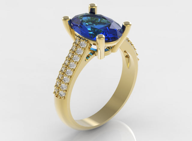 solitary oval 10x8 3Dプリントモデル .c4d .max .obj .3ds .fbx .stl .blend 
