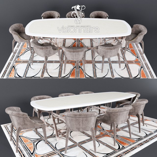 visionnaire bullock diningroom 3D Модель .c4d .max .obj .3ds .fbx .stl .blend 