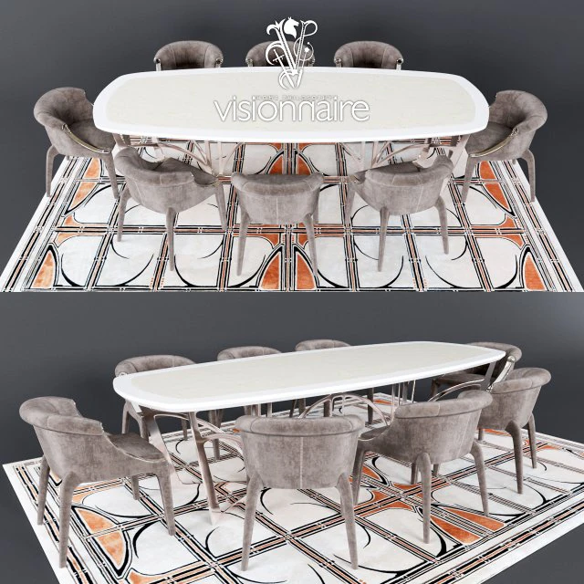 visionnaire bullock diningroom 3D Model .c4d .max .obj .3ds .fbx .stl .blend