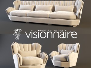 visionnaire hemingway sofa visionnaire hemingway armchair 3D Model
