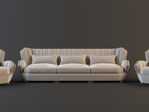 visionnaire hemingway sofa visionnaire hemingway armchair 3D मॉडल