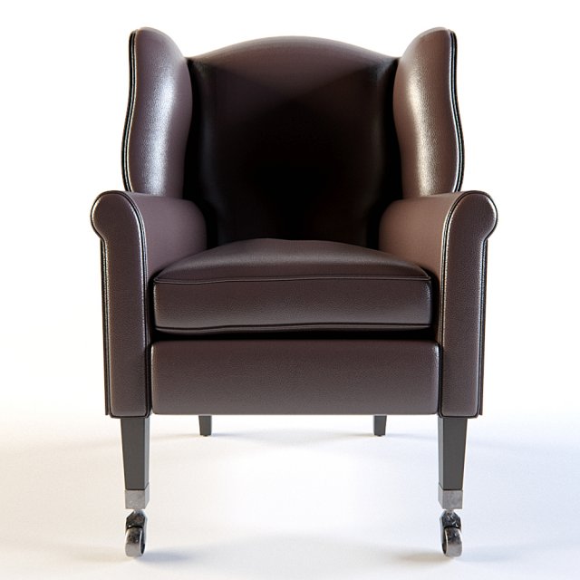 restoration hardware asher leather chair 3D Model .c4d .max .obj .3ds .fbx .stl .blend 