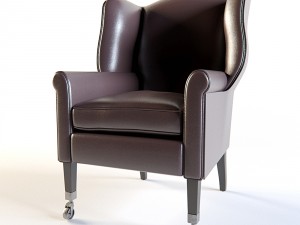 restoration hardware asher leather chair 3D Model