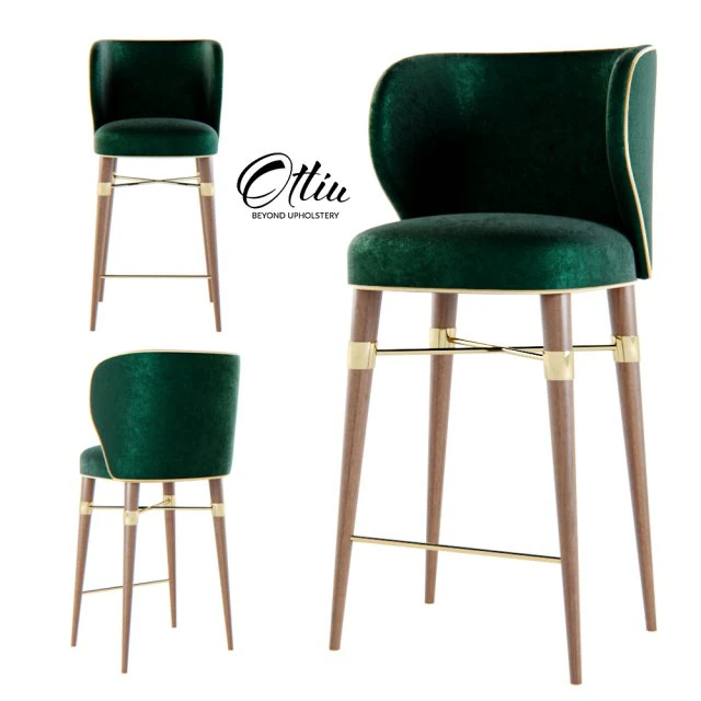 ottiu - louis bar chair 3D Model .c4d .max .obj .3ds .fbx .stl .blend 