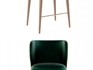 ottiu - louis bar chair 3D Model