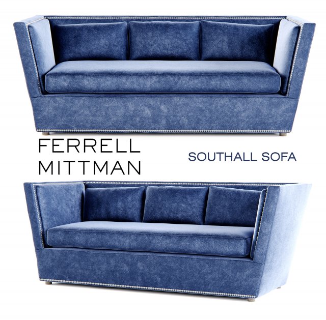 ferrell mittman southall sofa 3D Model .c4d .max .obj .3ds .fbx .stl .blend 