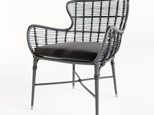 lacey modern classic espresso outdoor chair 3D Model
