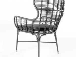 lacey modern classic espresso outdoor chair 3D Model