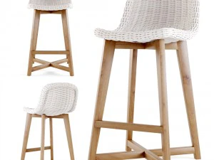 s2dio - високий стілець з дерева та смоли, Норвегія 3D Модель