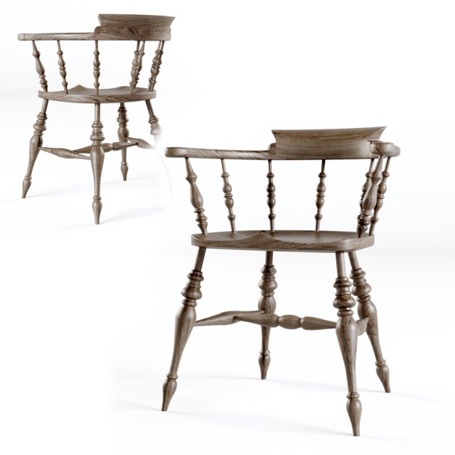 smokers bow windsor arm chair Model 3D .c4d .max .obj .3ds .fbx .stl .blend 