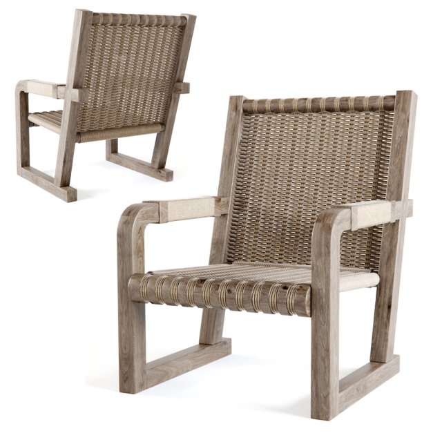wicker chair 3D Model .c4d .max .obj .3ds .fbx .stl .blend 
