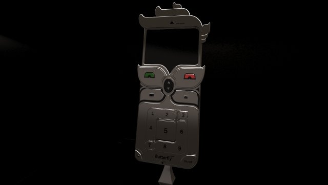 phone butterfly Model 3D .c4d .max .obj .3ds .fbx .stl .blend 