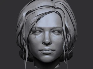 realistic woman head 3D Model