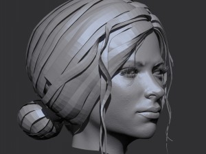 realistic woman head 3D 모델