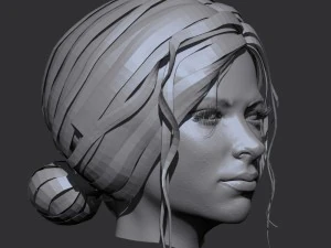 realistic woman head 3D Model