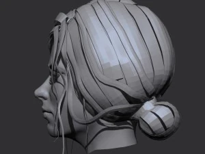 realistic woman head 3D Model