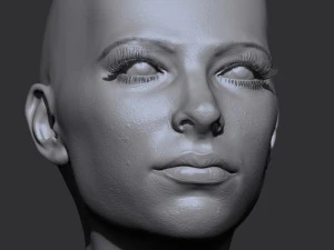 realistic woman head 3D Model
