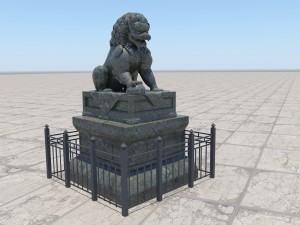 guardian lion chinesse 3D Model