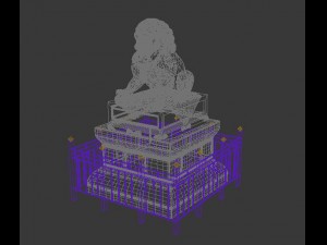 guardian lion chinesse Modelo 3D