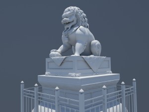 guardian lion chinesse Modelo 3D