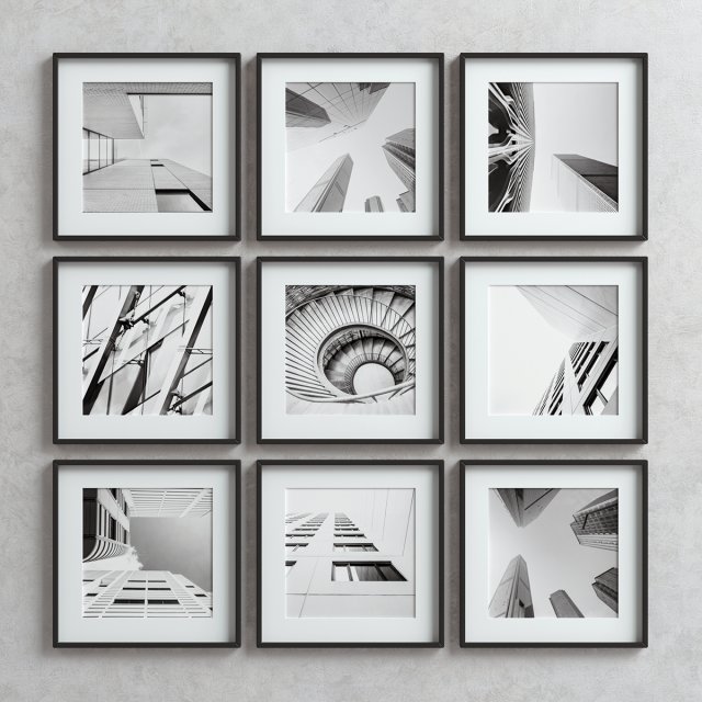 picture frames set -3 3D-Modell .c4d .max .obj .3ds .fbx .stl .blend 