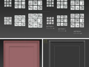 picture frames set -3 3D Model