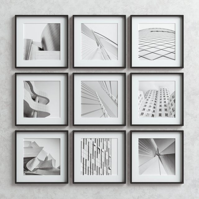 picture frames set -4 3D 모델 .c4d .max .obj .3ds .fbx .stl .blend 
