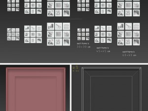 picture frames set -4 3D 모델