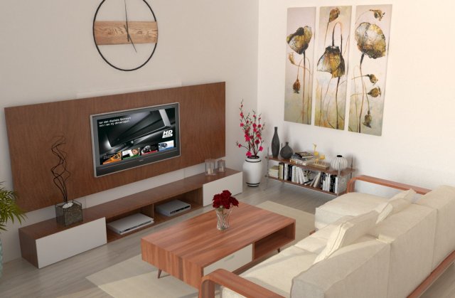 livingroom 3D Модель .c4d .max .obj .3ds .fbx .stl .blend 