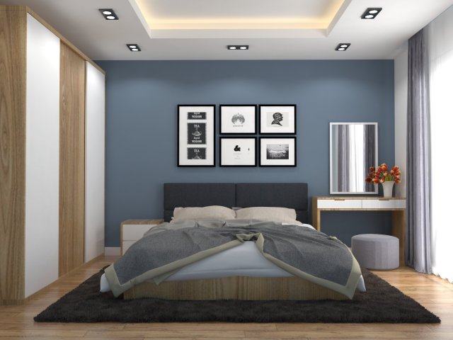 bedroom 3D Modell .c4d .max .obj .3ds .fbx .stl .blend 