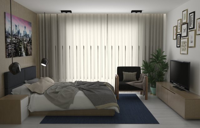 bedroom Modèle 3D .c4d .max .obj .3ds .fbx .stl .blend 