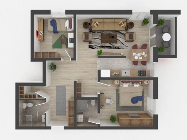 apartment 3D Model .c4d .max .obj .3ds .fbx .stl .blend 