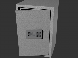 low poly safe 3D मॉडल