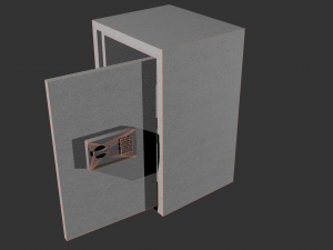 low poly safe 3D मॉडल