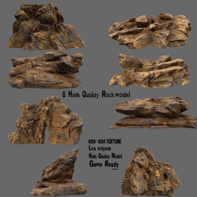 desert rock Model 3D .c4d .max .obj .3ds .fbx .stl .blend 
