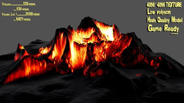 volcano 1 3D Model .c4d .max .obj .3ds .fbx .stl .blend 