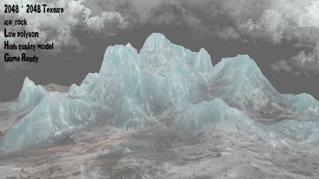 ice rock 3Dモデル .c4d .max .obj .3ds .fbx .stl .blend 