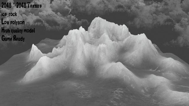 ice rock 3D Model .c4d .max .obj .3ds .fbx .stl .blend 