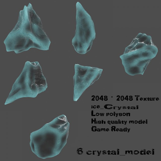 ice crystal set 3D 모델 .c4d .max .obj .3ds .fbx .stl .blend 