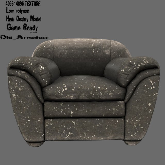 armchair 3D Model .c4d .max .obj .3ds .fbx .stl .blend 