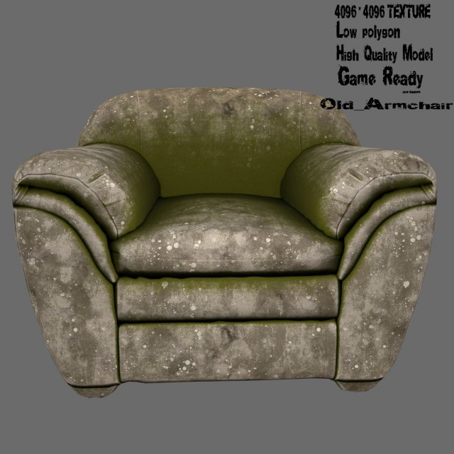 armchair 3D Model .c4d .max .obj .3ds .fbx .stl .blend 