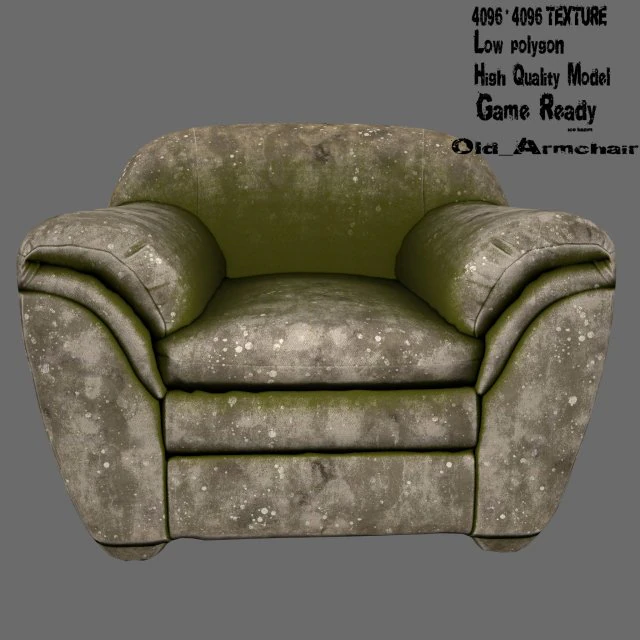 armchair 3D Model .c4d .max .obj .3ds .fbx .stl .blend