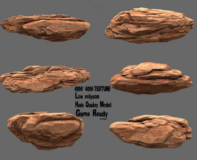 desert rocks 3D Model .c4d .max .obj .3ds .fbx .stl .blend