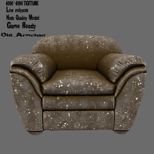 armchair 3D Model .c4d .max .obj .3ds .fbx .stl .blend 